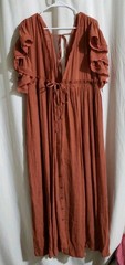 Flawless Size Medium Maria Button Front Boho Flowy Gauzy Maxi Dress