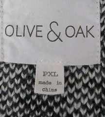 Olive & Oak Sweater Dress XL Petite Duster Cardigan Black White Plaid Fuzzy Knit
