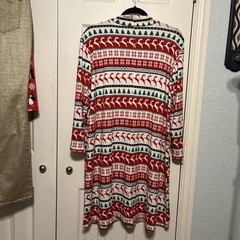 Jollidays Christmas Tree & Reindeers Stripe Mock Neck Dress Size XL NWT