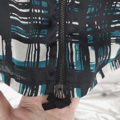 ROKSANDA ILINCIC Edition Dress Black Teal Geometric Abstract Pleats Size US 4