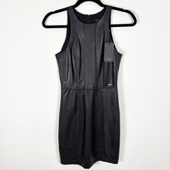Armani Exchange Black Faux Leather Mini Dress Women’s Size 2 NWT