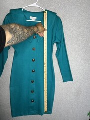 Vintage Compagnie Internationale Express Teal 80&rsquo;s Sweater Dress Size S