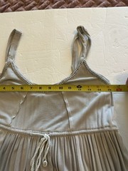 POL Sz Small Stone Maxi Tank Dress Washed Frayed Trim Rayon Knit Flowy Bohemian
