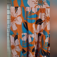 NWT BTFBM Womens Orange and Green Scoop Neck Sundress XL