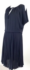 BCBGMaxAzria ~ Woman Size XS~ « LONA » Black Fit & Flare Pleated Dress NWT.