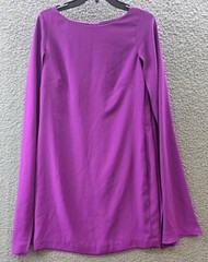Lauren Ralph Lauren Cape Georgette Cocktail Dress Women&rsquo;s 6 Purple Hook & Eye