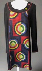 “Radzoli Women’s Medium Acrylic Wool Mod Geometric Art Wear Sweater Dress Retro”