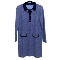 Talbots Dress Womens Medium Stretch Tweed Contrast Trim Office Preppy Classic
