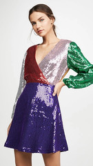 Alice + Olivia Multicolor Blaze Color Block Sequin Mini Dress, Size 8, NWT $440