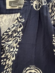 ANTHROPOLOGIE TIERED BUTTON-DOWN NAVY AND WHITE MAXI DRESS Sz S Oversized Relax￼