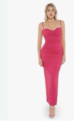 PopilushTummy Control Maxi Dress Ruched Bias Twist Shapewear