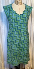 Mexicali Blues Womens Teal Turquoise Green Woven Cotton Dress Sz L(M)used