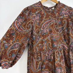 a.n.a A New Approach Lizzy Dress 0X Paisley Brown Floral Prairie Ruffle Country