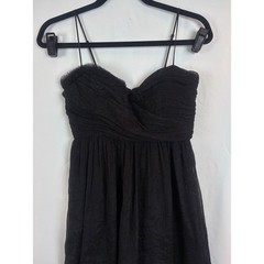 BCBGeneration Black Ruched Sweetheart Mini Dress Spaghetti Strap Size 0