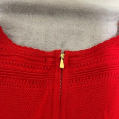 7th Ave NY&C Dress Women Large Red Orange Shift Tank Lined Rayon Nylon