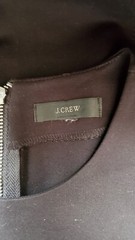 J CREW Black Jersey Structured Knit Silver Zipper Sheath Pencil Dress Women S M