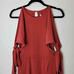 Keepsake The Label NEW Size Medium Rust Two Minds Tie Sleeve Midi Dress Wedding