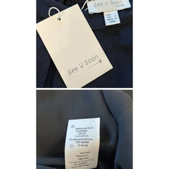 Anthro See U Soon Dress S Black Keyhole Neckline Short Puffy Sleeves Open Back