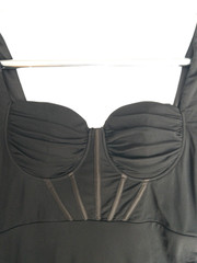 Lulus Dramatic Demure Corset Bustier Basque Indie Sleaze Mesh Dress Women XL NWT