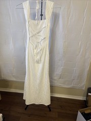 Women’s White 8/10 Cotton Full Length Dress