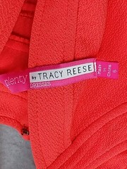 Tracy Reese Plenty Women&rsquo;s Sheath Knee Length 6 Coral Red Stretch Stylish