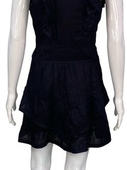 Isabel Marant Etoile Women&rsquo;s Audrey Linen Black Ruffled Short Mini Dress S 36