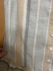 Striped Tie Strap Sundress Button Front Ruffle Hem Knee Length Medium