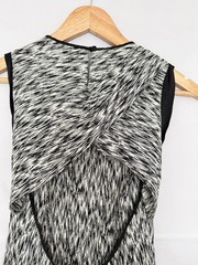 Sandro Paris Black White Ikat Abstract Print Structured Shift Dress Size 1 Small