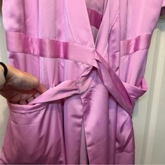 J.Crew J6919 Womens Pink Cuffed Short Sleeve Crepe Satin Wrap Dress Size XXL NWT