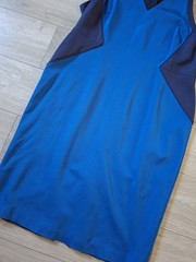 Per Una Speziale Blue & Navy Colourblock Pencil Dress Wiggle Smart Occasion UK22