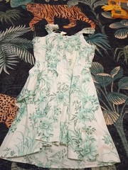 Xtraordinary Sundress Juniors Size 13 White Green Floral Print NWT $64