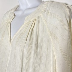 Available Mini Dress Womens Large White w/Gold Metallic threads Short Sleeve NWT