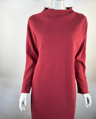 Frank & Eileen Izzie Cranberry Triple Fleece Dress Women L EUC LongSleeve Cotton