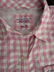 Vineyard Vines Pink and WhiteGingham Shirt Dress