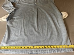 Gap Denim Shirt Dress Light Wash Chambray Button Front Pocket Casual Size Large