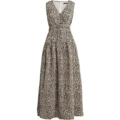 J. Crew Hyacinth Dress in Leopard Crepe De Chine NWT Size Large Tall LT