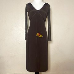 Archival Vera Wang 90s Sample Silk Cocktail Dress Brown M Deconstructed Vintage