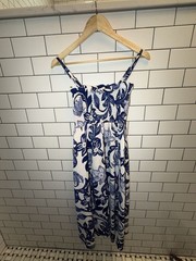 H&M Floral Print Smocked Bodice Midi Sundress