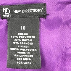 New Directions Purple Cap Sleeve Sheath Dress Womens Size 10 Asymmetrical Seams