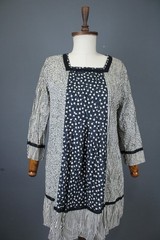 GUDRUN SJÖDÉN Multicolor Mixed Pattern Square Neck 3/4 Sleeve Tunic Dress Size S