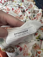 Promod Boutique Francaise Floral White Multicolor Spring Dress Tie Back