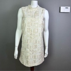 Nicole Miller dress size 10 mod embroidered retro mid century modern gogo wiggle