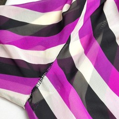 Va Va Voom Purple Striped Deep V-Neck Maxi Dress Long Sleeve Size L