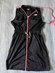 Hunter for Target Zip Front Packable Hood Drawstring Waist Mini Dress Nylon M