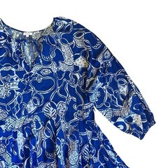 Rhode Women’s Sz M Blue Floral Print Mini Dress Emma Long Sleeve