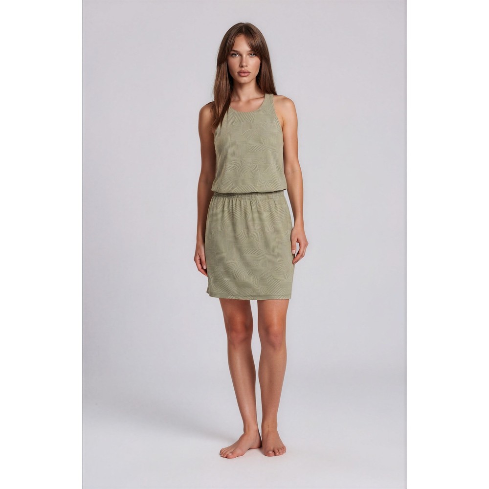 prAna Women&rsquo;s Athletic Dress Small Olive Green Racerback Pockets Active