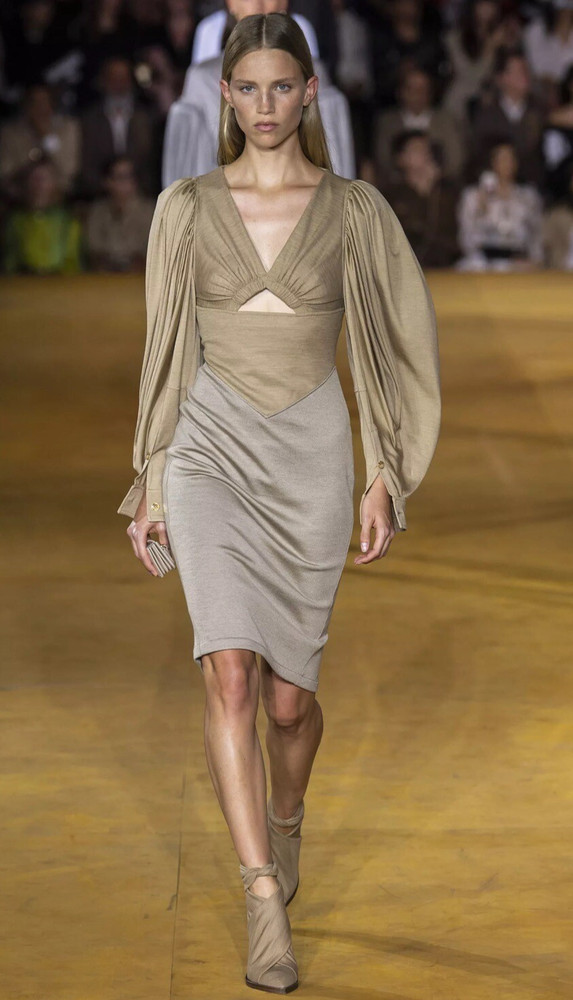 BURBERRY Cutout Gathered Wool Silk Jersey Dress Size UK 2 NEW RRP £2500
