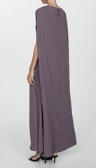 MANGO Women’s Purple Solid Chiffon A-Line Crew Neck Long Maxi Dress Lined M