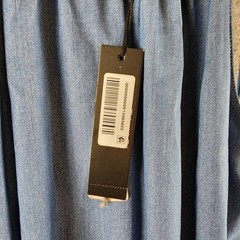 T Tahari Tiered Fit & Flare Halter Maxi Dress Womens M Denim Belted Button Strap