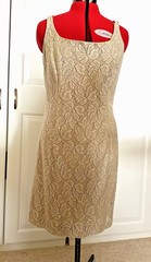 Bari-Gay Short Gold Evening Dress Size 15/16 Zipper Back Dry Clean Only Used
